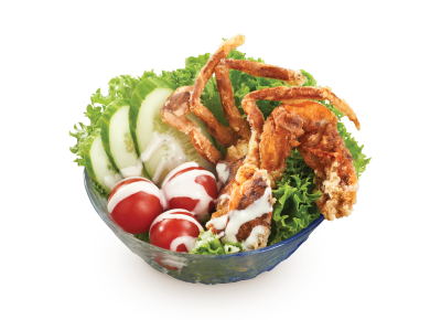 Soft Shell Crab Salad (Caesar Dressing)