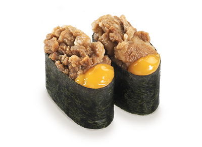 Charcoal Grilled Beef with Egg Yolk Sauce Gunkan