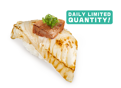 Grilled Olive Flounder with Monk Fish Liver Sushi