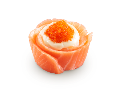 Salmon and Flying Fish Roe Sushi