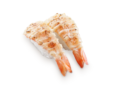 炙燒黑椒熟蝦壽司