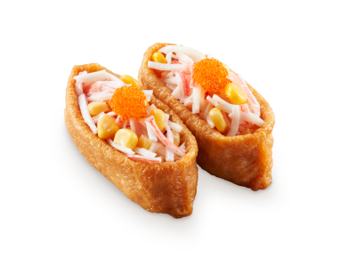 Sweet Corn and Crab Stick Salad in Sweet Beancurd Sushi